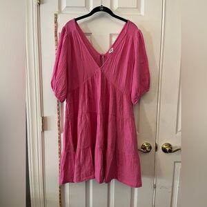 EUC-Aerie flowy dress, mini length, oversized, tie is in the back
Size: XL